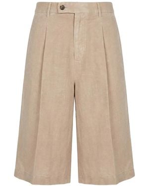 Berwich Front-Pleats Shorts - White