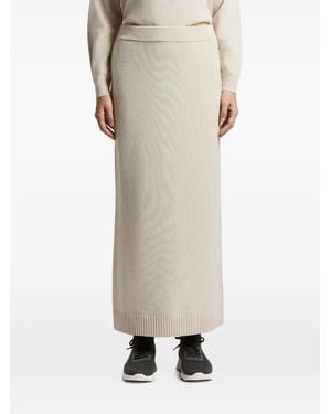 Peserico Ribbed-Trim Maxi Skirt - Natural