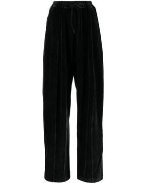 Alexander Wang Logo-Appliqué Velour Track Pants - Black
