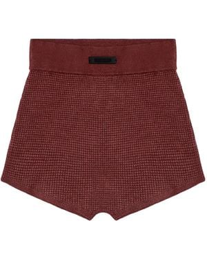 Fear Of God High-Waisted Waffle-Knit Shorts - Red