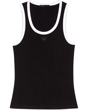 Maje Ribbed Vest Top - Black