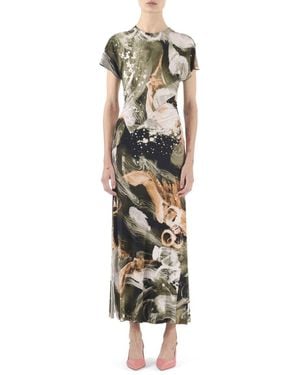 Jason Wu Abstract-Pattern Midi Dress - Metallic