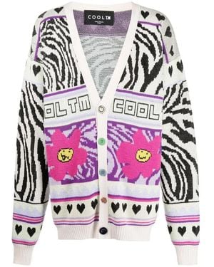 COOL T.M Intarsia-Knit Graphic Cardigan - Multicolour