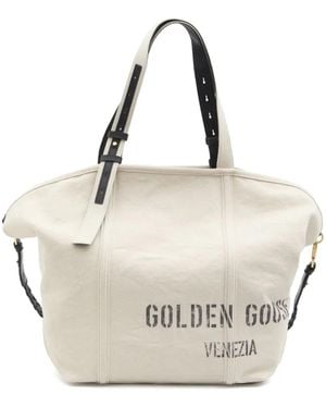 Golden Goose ロゴ トートバッグ - ナチュラル