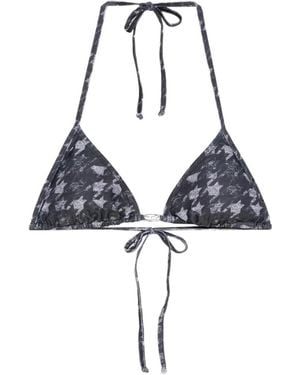 DIESEL Bikinioberteil Mit Hahnentrittmuster - Blau