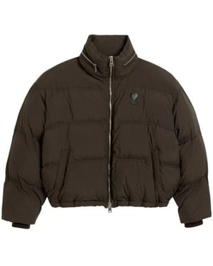 Ami Paris Ami De Coeur Down Jacket - Brown