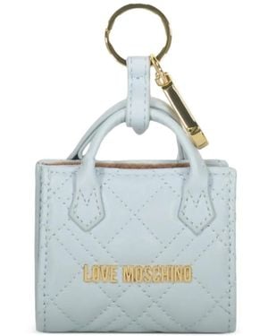 Love Moschino Quilted-Bag Keyring - Blue
