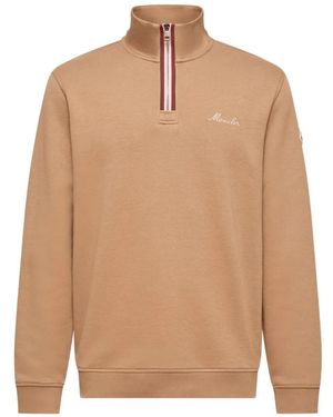 Moncler High-Neck Sweatshirt - Natural