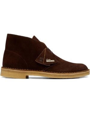 Clarks Desert Suede Lace-Up Shoes - Brown