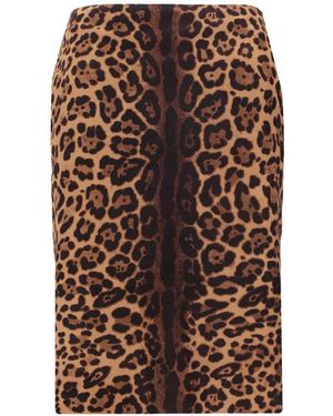LA ROSE Jupe À Imprimé Léopard - Brown