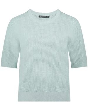 Betty Barclay Waffle-Knit Short-Sleeve Top - Blue