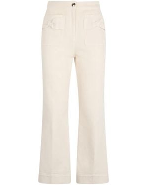 Liu Jo Pressed-Crease Pants - Natural