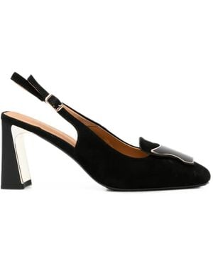 Linda Baumann Buckle-Detail Slingback Court Shoes - Black