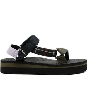 Barbour Mila Touch-Strap Sandals - Black