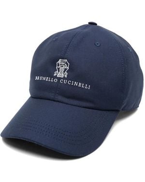 Brunello Cucinelli Logo-Embroidered Baseball Cap - Blue