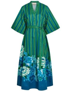 ALÉMAIS Vestido Midi Margo Tunic A Rayas - Verde