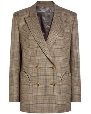 Blazé Milano Check Double-Breasted Blazer - Natural