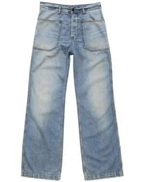 Acne Studios Logo-Patch Wide-Leg Jeans - Blue
