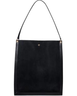Wandler Top-Handle Suede Tote Bag - Black