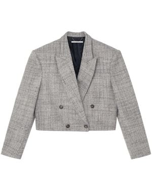 Stella McCartney Cropped Double-Breasted Blazer - Grey