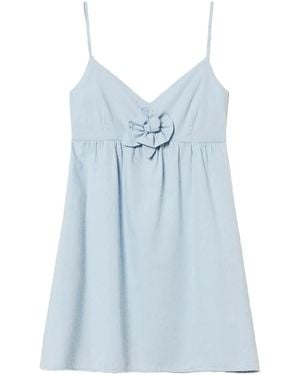Twinset Floral-Appliqué Sundress - Blue