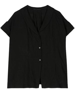 Forme D'expression Shawl-collar Linen Shirt - Black