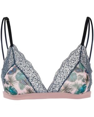 Dolci Follie Bh Mit Schmetterlings-Print - Blau