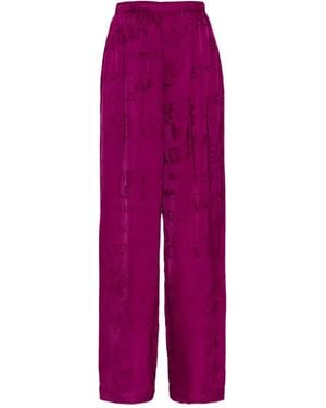 Balenciaga Logo-Pattern Trousers - Purple
