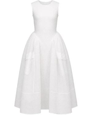 Cecilie Bahnsen Cloqué-Effect Sleeveless Midi Dress - White