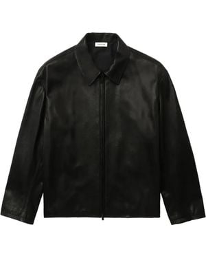 Fear Of God Veste En Cuir Rider À Fermeture Zippée - Noir