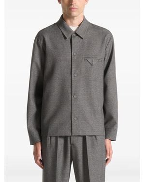 Manière De Voir Leo Textured Tailored Shirt - Grey