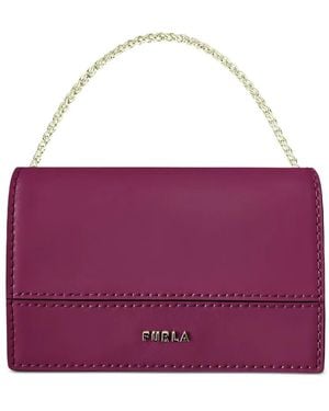 Furla Porte-Cartes Lia S À Détail De Chaîne - Purple