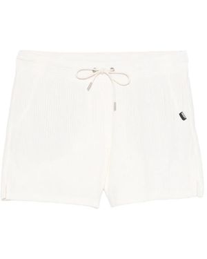 DKNY Ribbed Drawstring Shorts - White