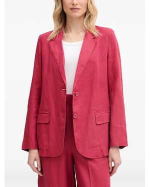 Benetton Notch-Lapel Single-Breasted Blazer - Red