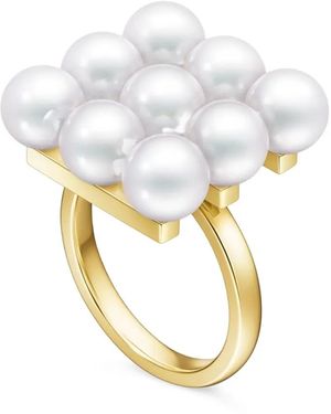 Tasaki Collection Line Balance Build アコヤパール リング 18kイエローゴールド - ホワイト