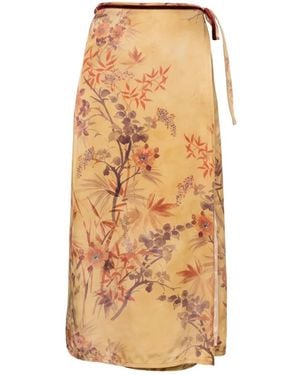 forte_forte Le Bambou Secret Wrap Midi Skirt - Natural
