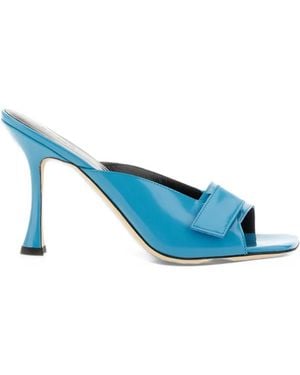 BY FAR Olivia Heeled Leather Sandals - Blue