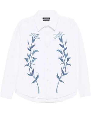 JUNTAE KIM Floral-Embroidered Shirt - White