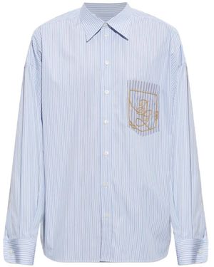 Dolce & Gabbana Striped Poplin Shirt - Blue