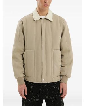 1989 STUDIO Canvas Shearling Collar Quilted Jacket - Natural