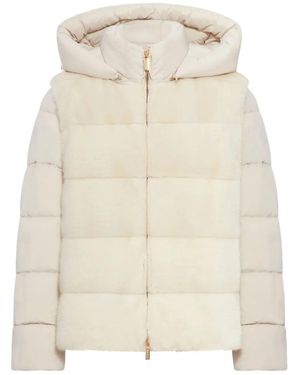 Moorer Hooded Quilted Jacket - Natural