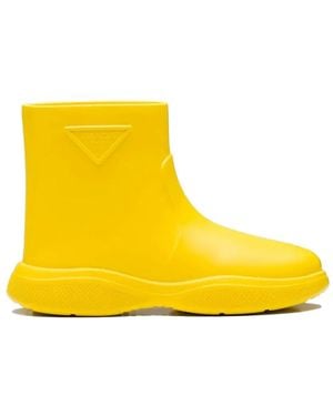 Prada Bottines À Logo - Jaune