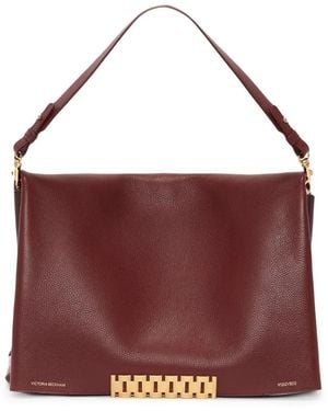 Victoria Beckham Jumbo-Chain Leather Pouch - Purple