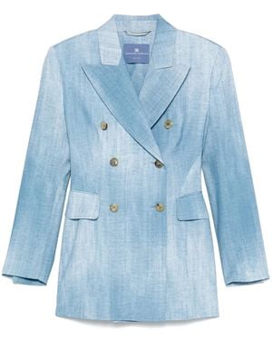 Ermanno Scervino Denim-Print Blazer - Blue