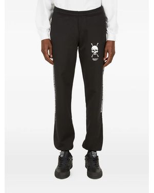 Death Cigarettes Pantalones Con Logo Estampado - Negro