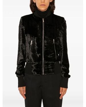 SAPIO Zip Velvet Bomber - Black