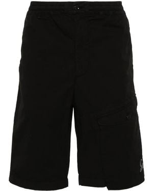 C.P. Company Logo-Embroidered Cargo Shorts - Black