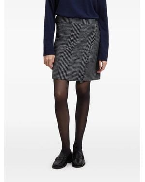 Woolrich Check-Pattern Frayed-Edge Mini Skirt - Black