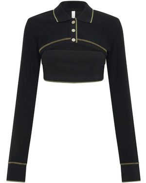 Dion Lee ポロカラー クロップドトップ - ブラック