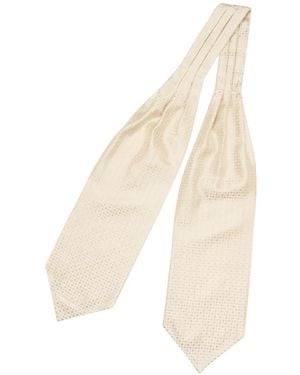 Elizabetta Jacquard Ascot Tie - White